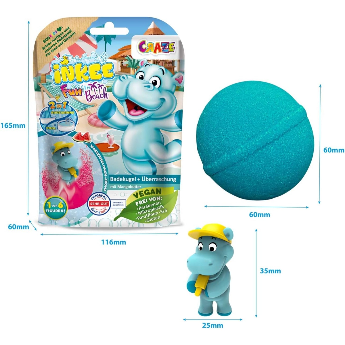Craze 100g Fun Beach Surprise Bath Bomb Unisex, 3-4 Years