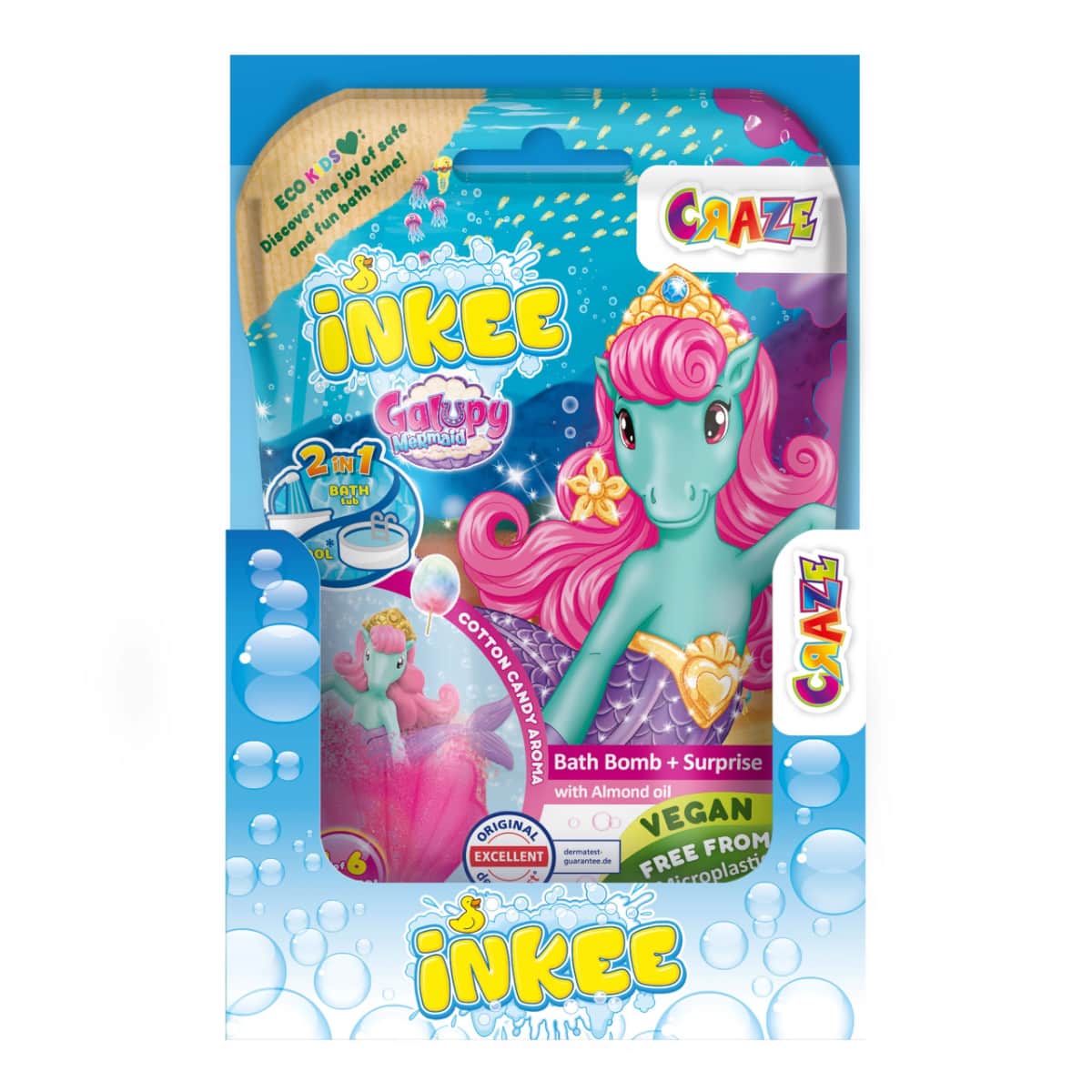 Craze 100g Inkee Galupy Mermaid Surprise Bath Bomb Unisex, 3-4 Years