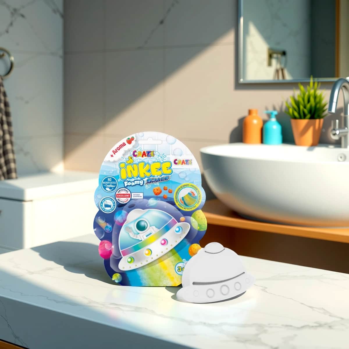 Craze 110g Inkee Foamy Space Assorted Bath Bomb Unisex, 3-4 Years
