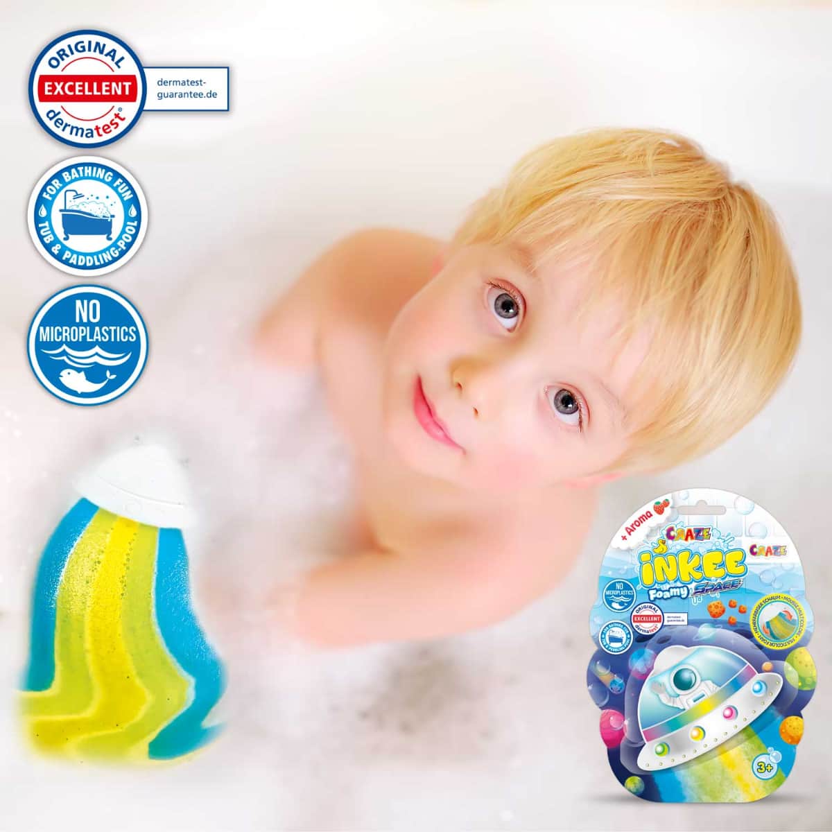 Craze 110g Inkee Foamy Space Assorted Bath Bomb Unisex, 3-4 Years