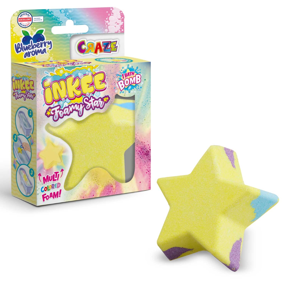 كريز إينكي فومي ستار قنبلة استحمام متنوع 70غ للجنسين، 3-4 سنوات