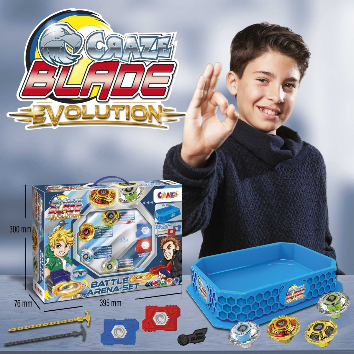 Craze Battle Arena Spinning Top Set Unisex, 3-4 Years