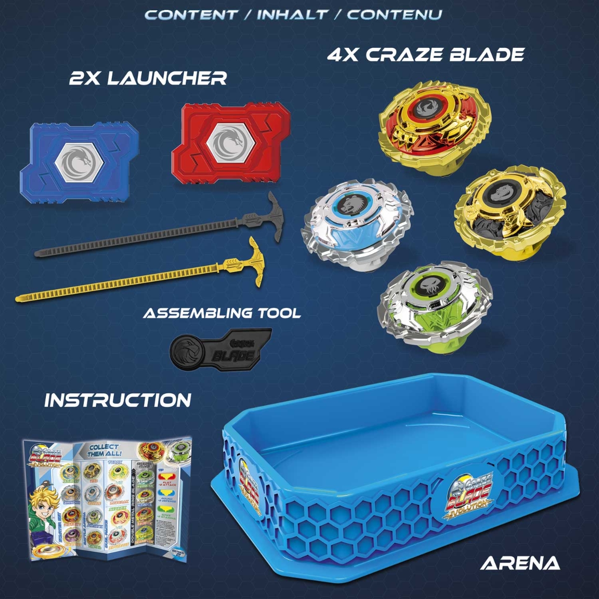 Craze Battle Arena Spinning Top Set Unisex, 3-4 Years