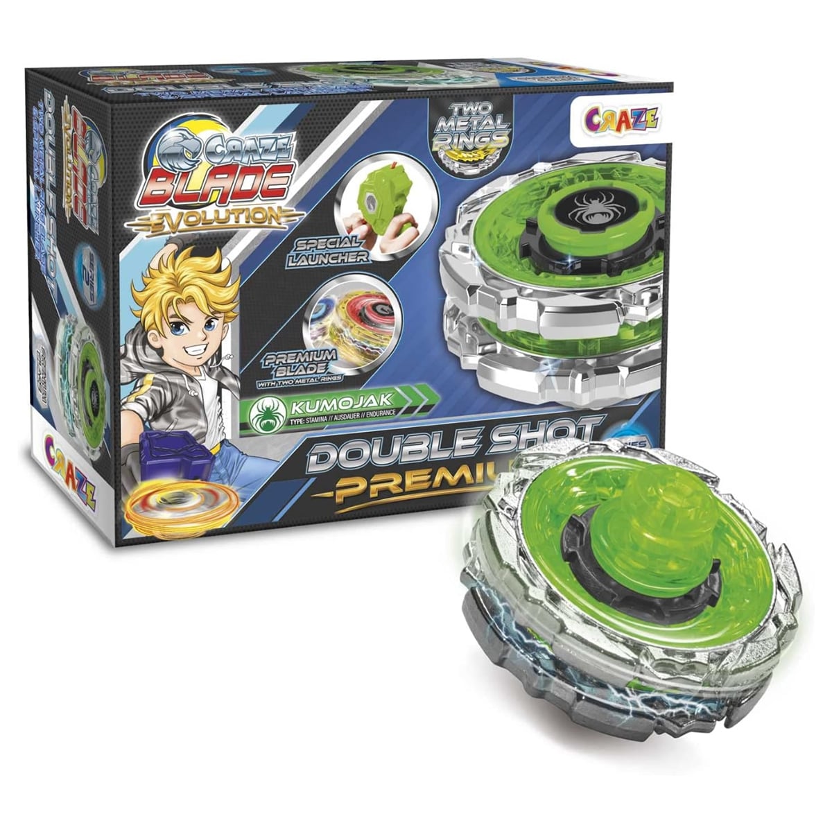 Craze Blade Evolution Double Shot Premium Beyblade Unisex, 5-7 Years