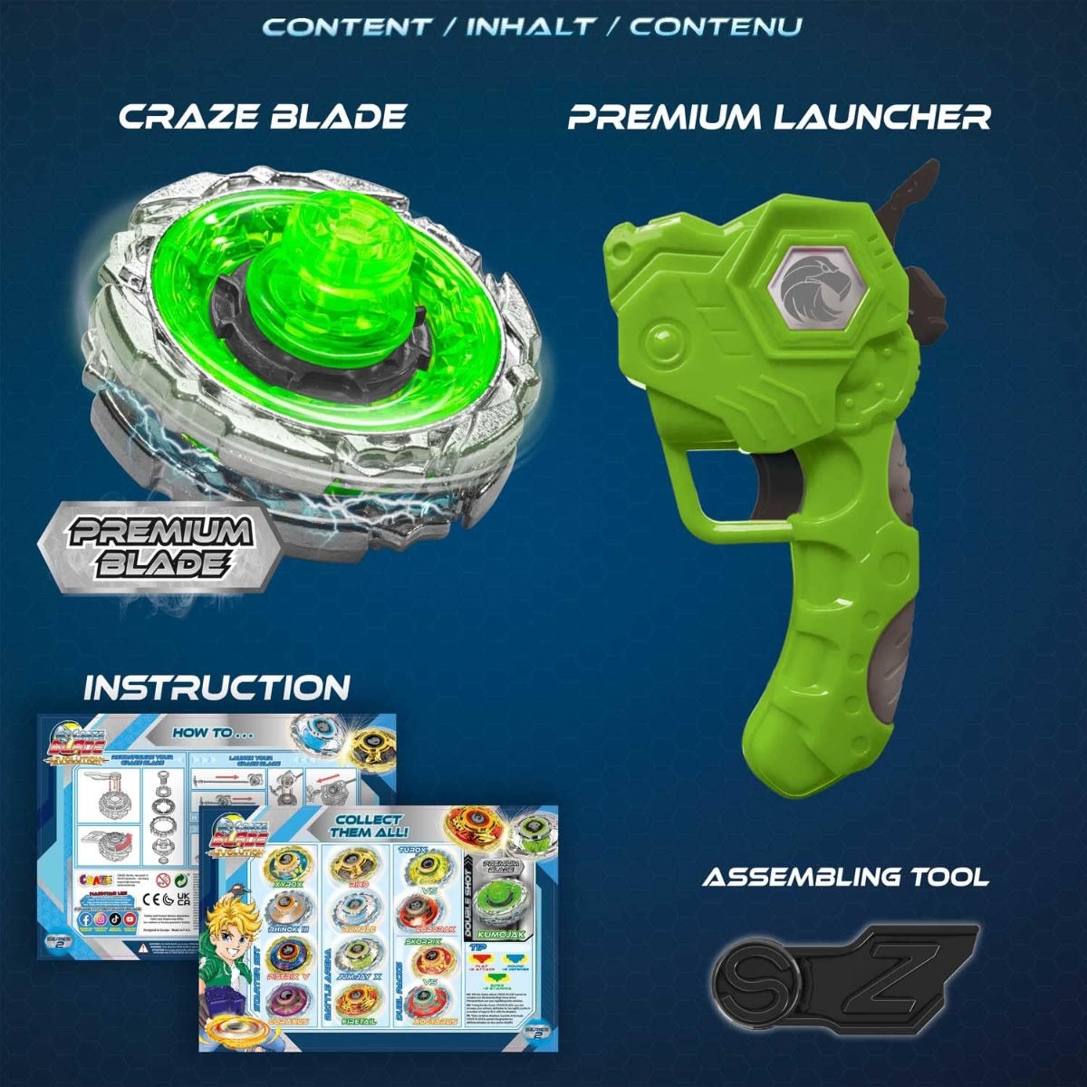 Craze Blade Evolution Double Shot Premium Beyblade Unisex, 5-7 Years