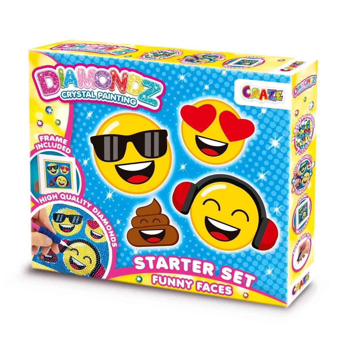 Craze Diamondz Funny Faces with Crayola Model Magic & Color Pop Mat Bundle Pack Unisex, 3-4 Years