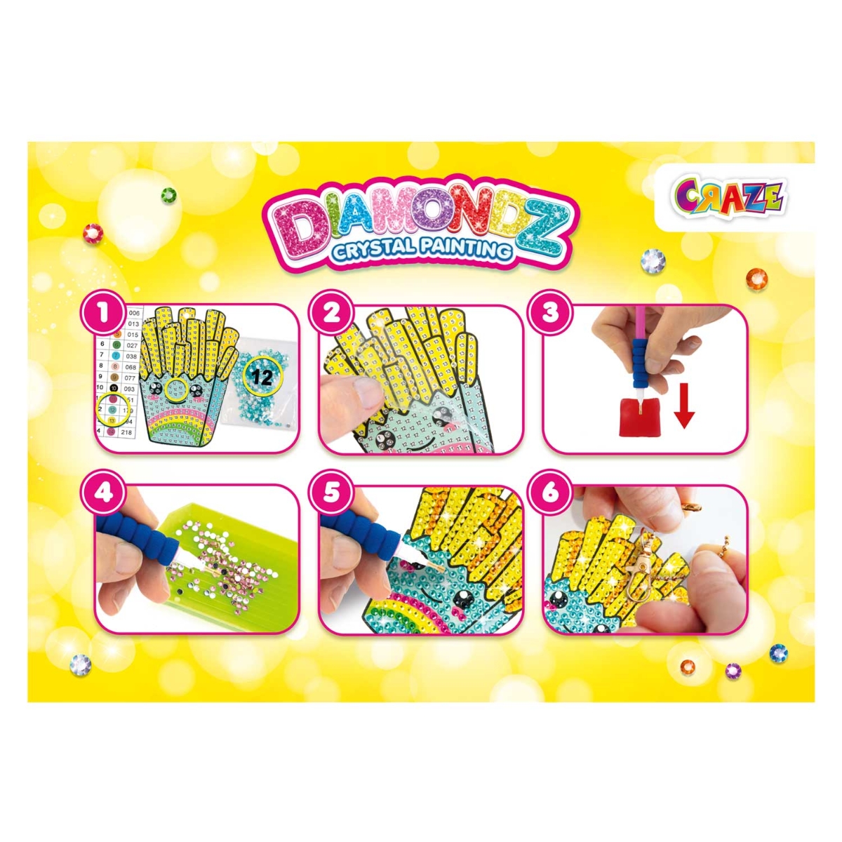 Craze Diamondz Snacks Keychain Set Unisex, 5-7 Years