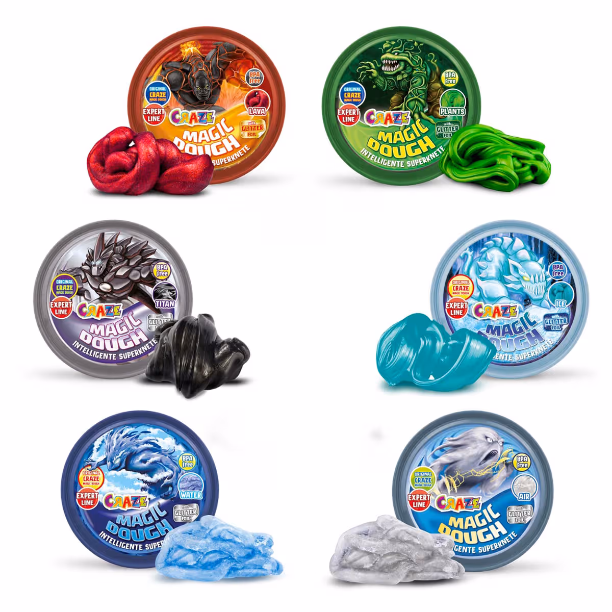 Craze Expert Elements Assorted Magic Dough Unisex, 8-10 Years