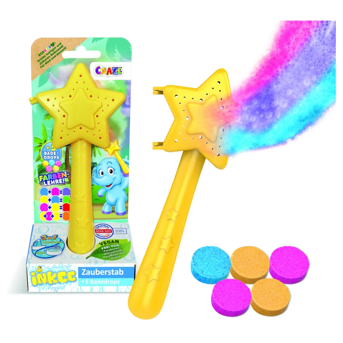 Craze Inkee Magic Assorted Star Wand Bath Toy Unisex, 3-4 Years