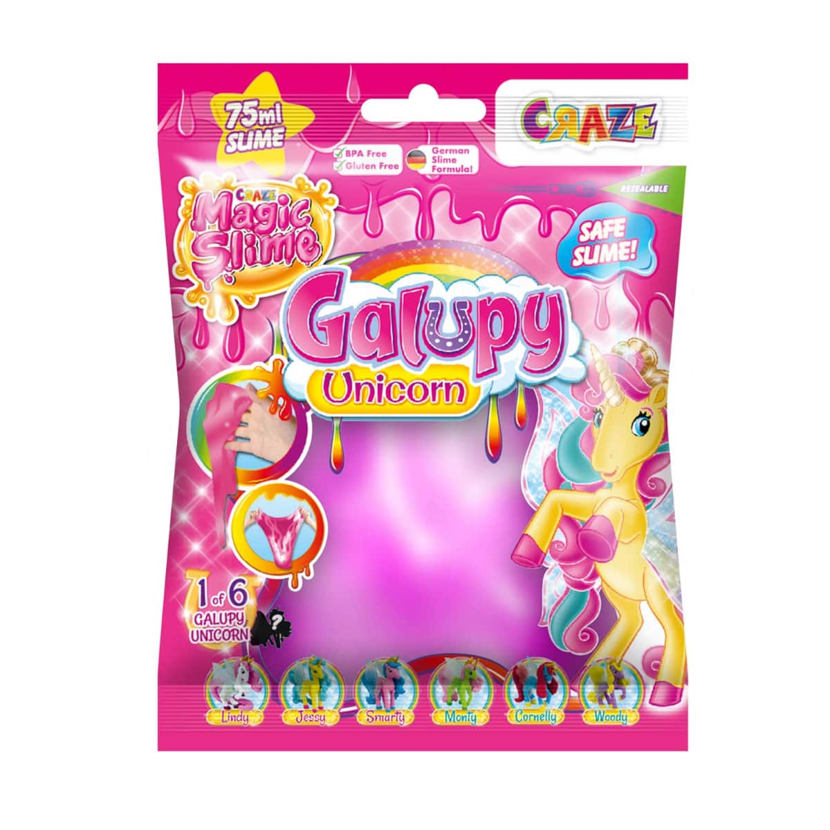 Craze Magic Slime Bag Surprise Galupy Unicorn Figure Girls, 3-4 Years