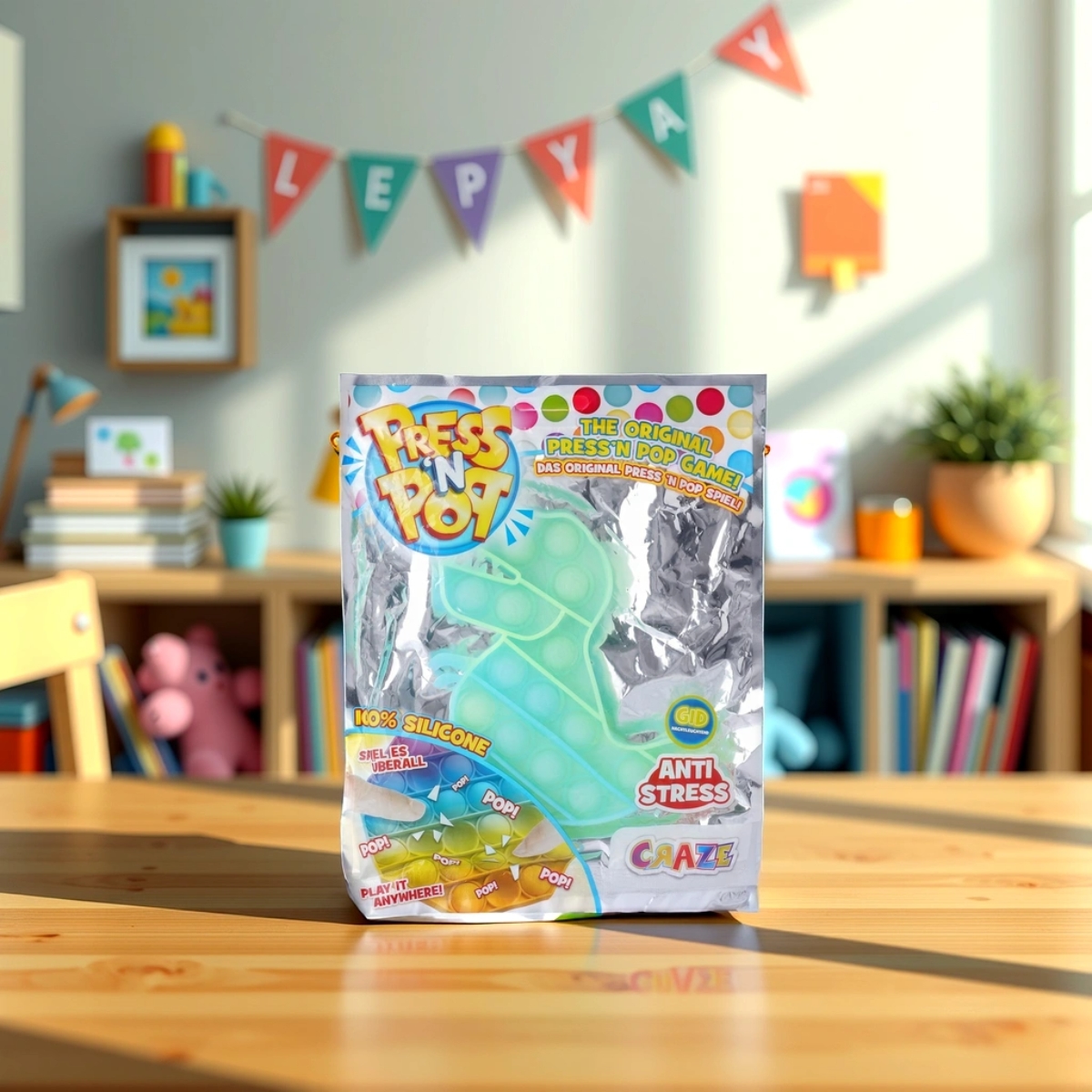 Craze Press'n Pop Maxi Dinosaur Fidget Toy Unisex, 3-4 Years