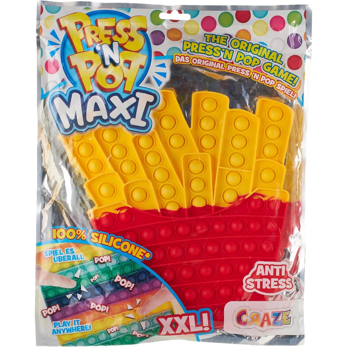 Craze Press'n Pop Maxi Fries Fidget Toy Unisex, 3-4 Years