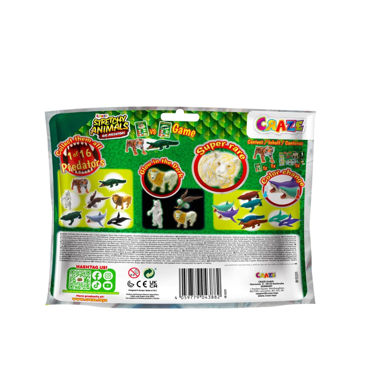 Craze Stretchy Animals Big Predators Surprise Figure Unisex, 3-4 Years