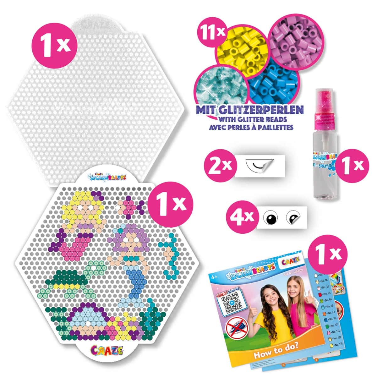 Craze V2 Mermaid Starter Splash Beadys Set Unisex, 5-7 Years