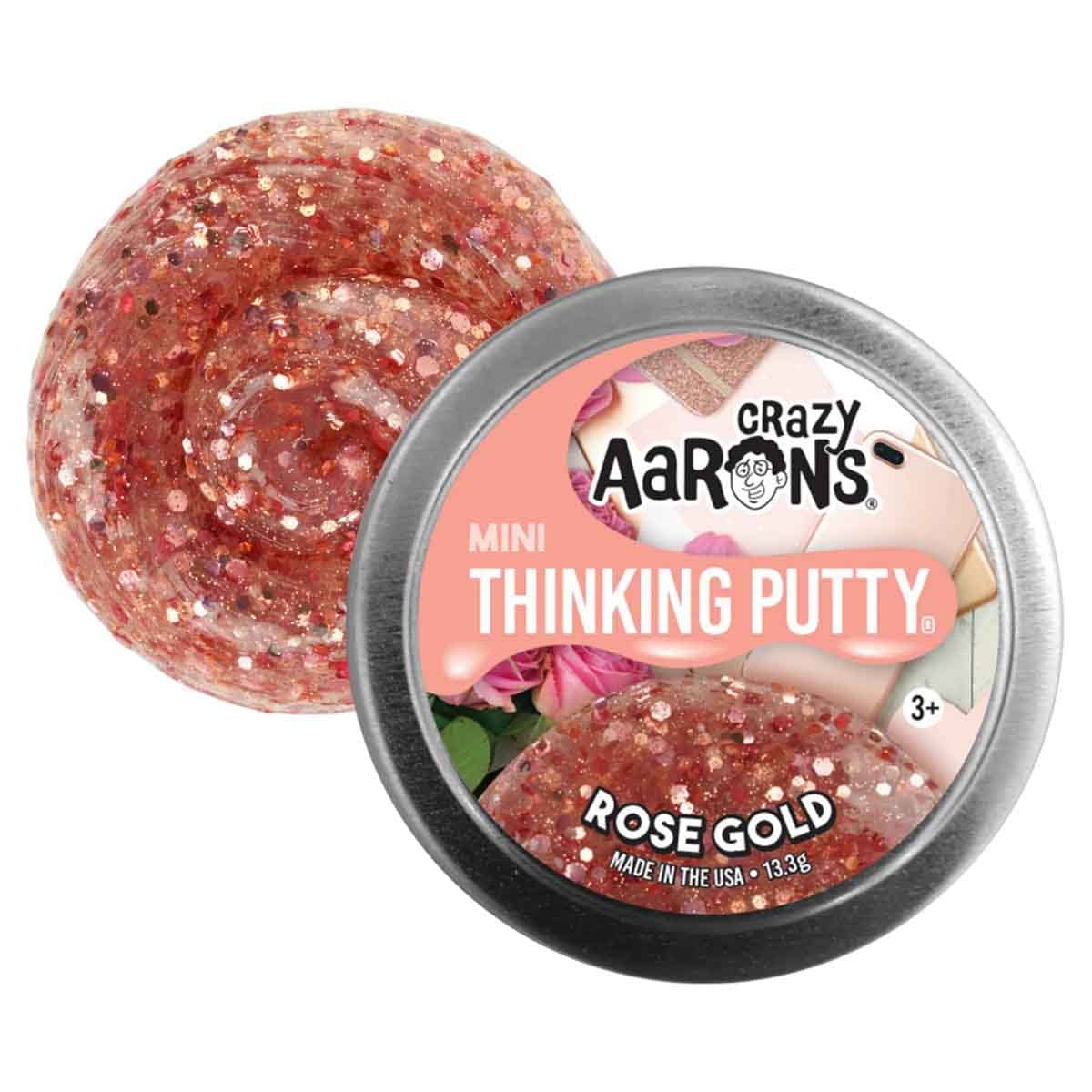 Crazy Aaron 2" Mini Rose Gold Thinking Putty Unisex, 3-4 Years