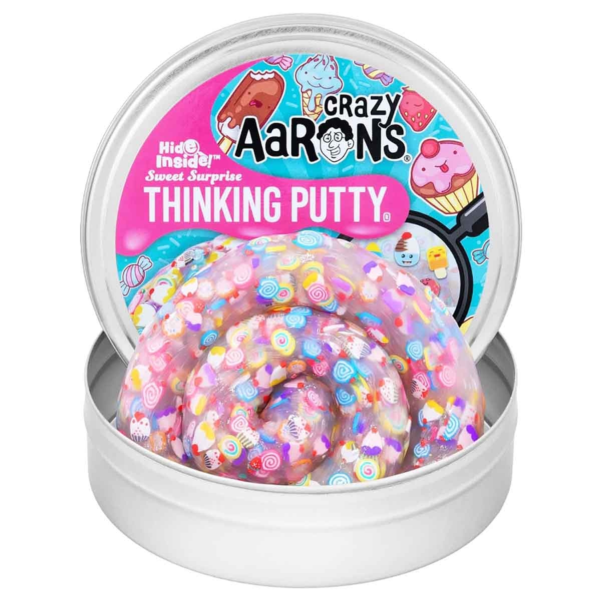 Crazy Aaron 4" Sweet Surprise Hide Inside! Thinking Putty Unisex, 3-4 Years