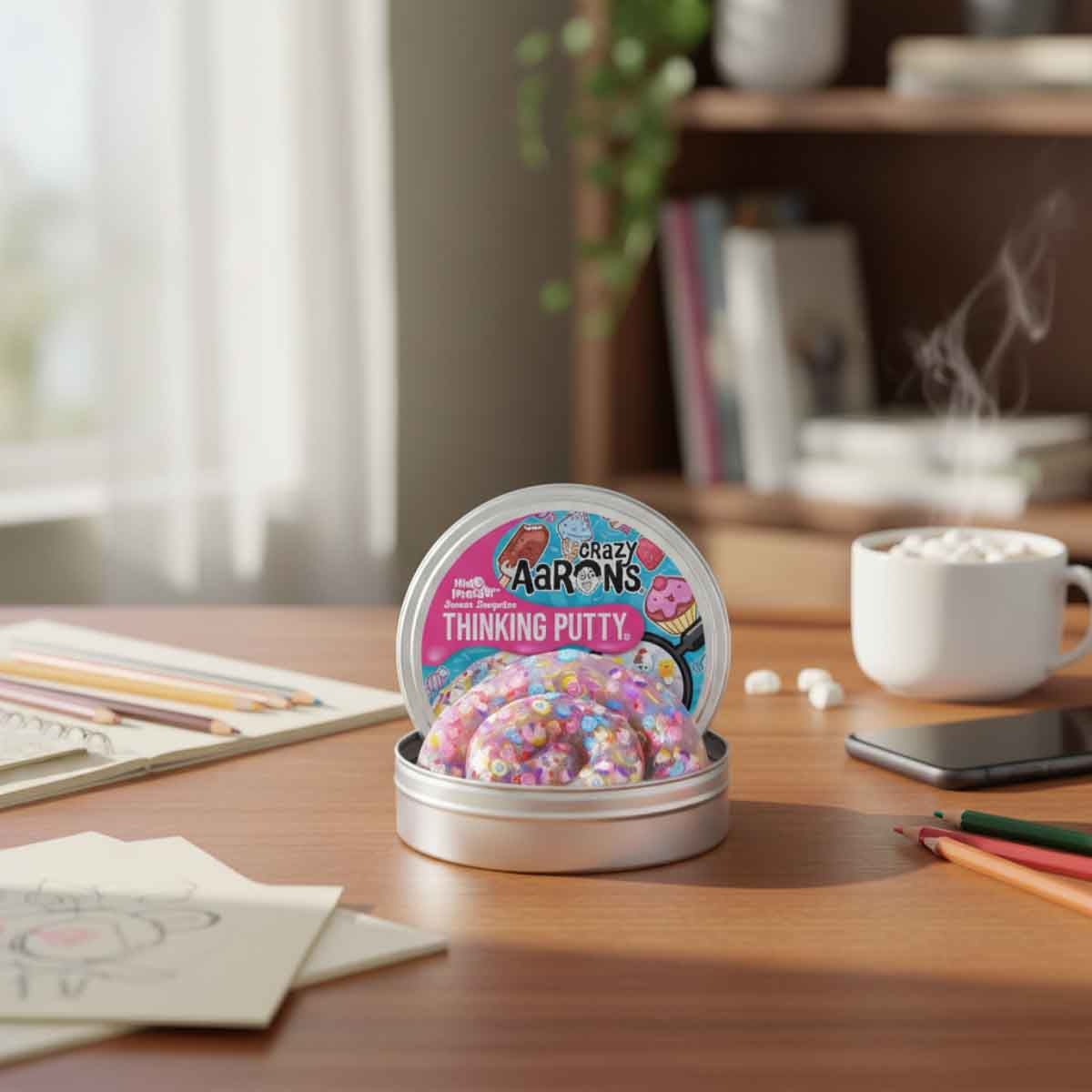 Crazy Aaron 4" Sweet Surprise Hide Inside! Thinking Putty Unisex, 3-4 Years