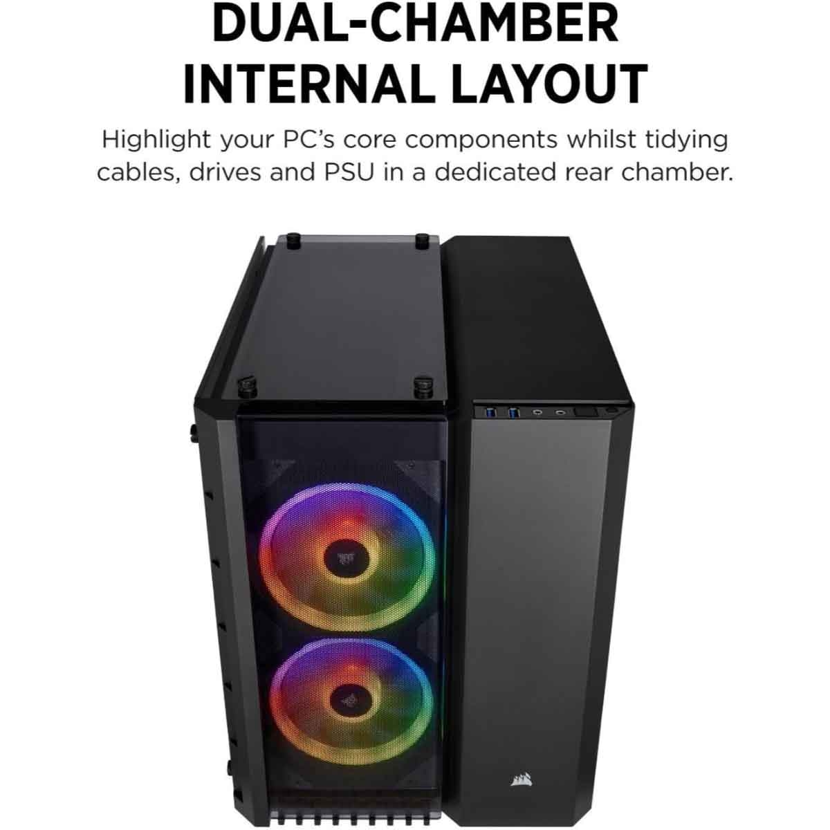 Corsair Crystal 280X RGB TG Cube Gaming PC Case