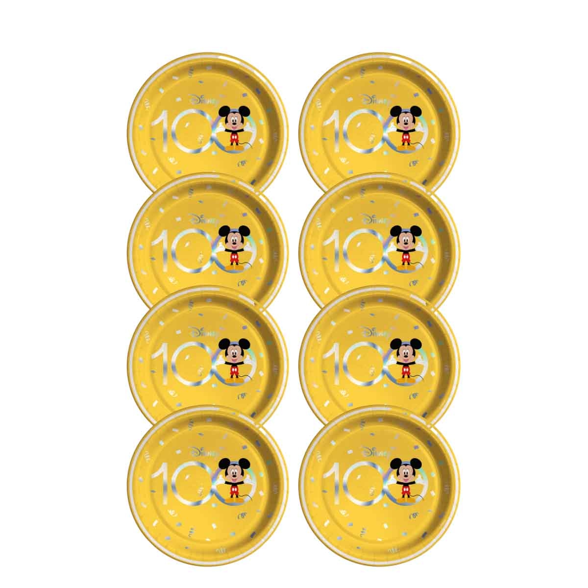 Disney 8-Piece 9" Cute Celebration D100 Mickey & Minnie Paper Plate Set