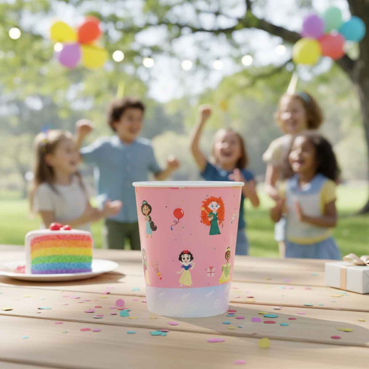 Disney Princess 8-Piece 9oz Cute Celebration D100 Paper Cup Set