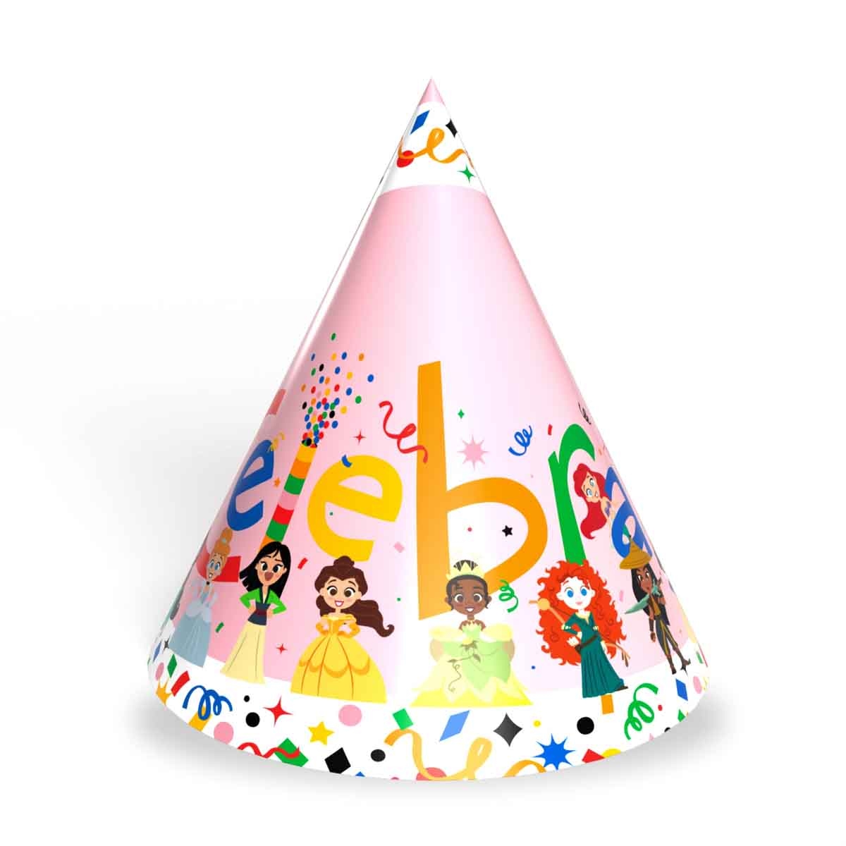 Disney Princess 8-Piece Cute Celebration D100 Cone Hat Set