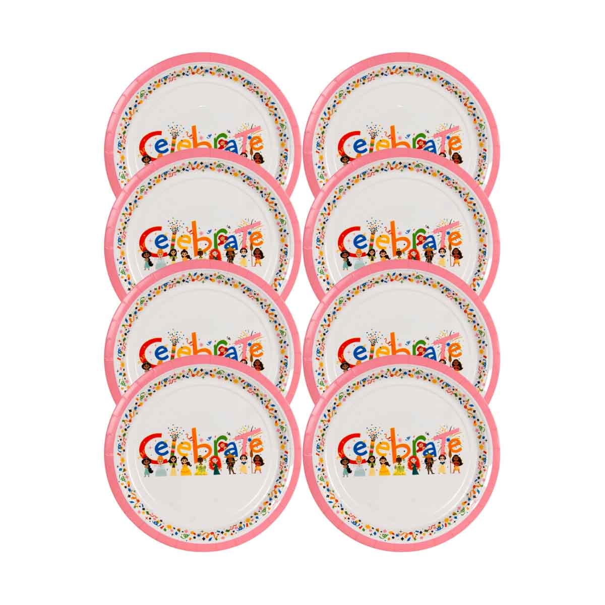 Disney Princess 8-Piece 9" Cute Celebration D100 Paper Plate Set