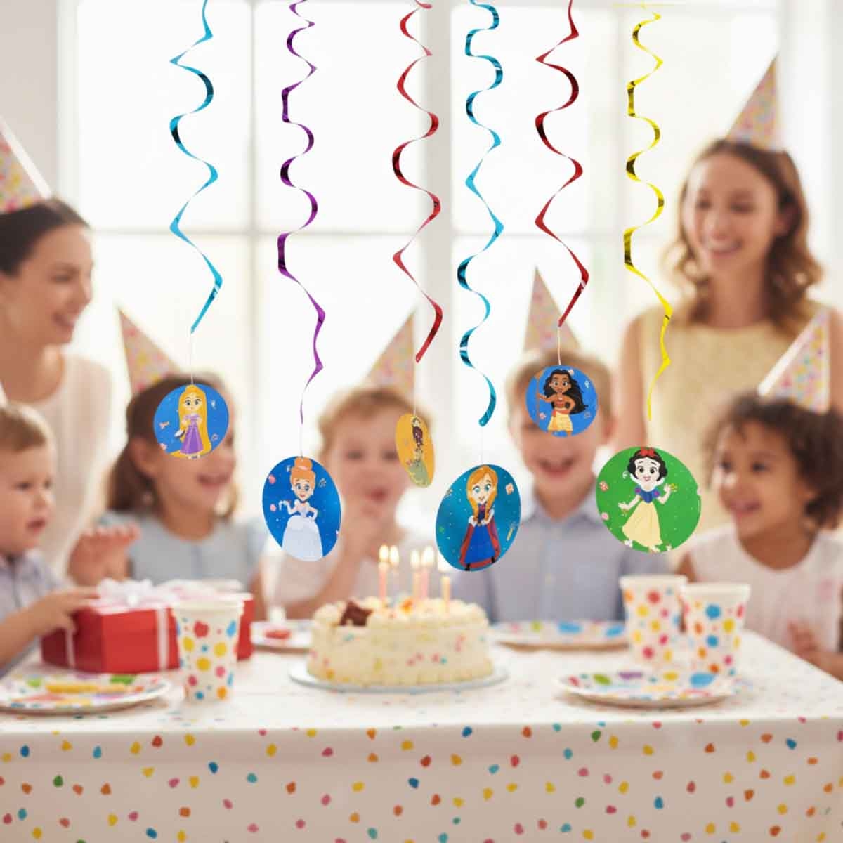 Disney Princess 6-Piece Cute Celebration D100 Swirl Decoration Set
