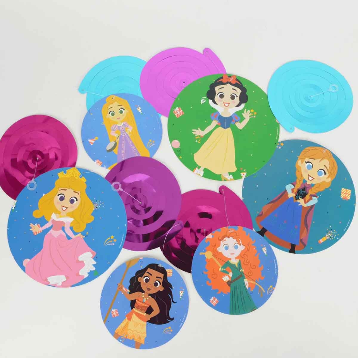 Disney Princess 6-Piece Cute Celebration D100 Swirl Decoration Set