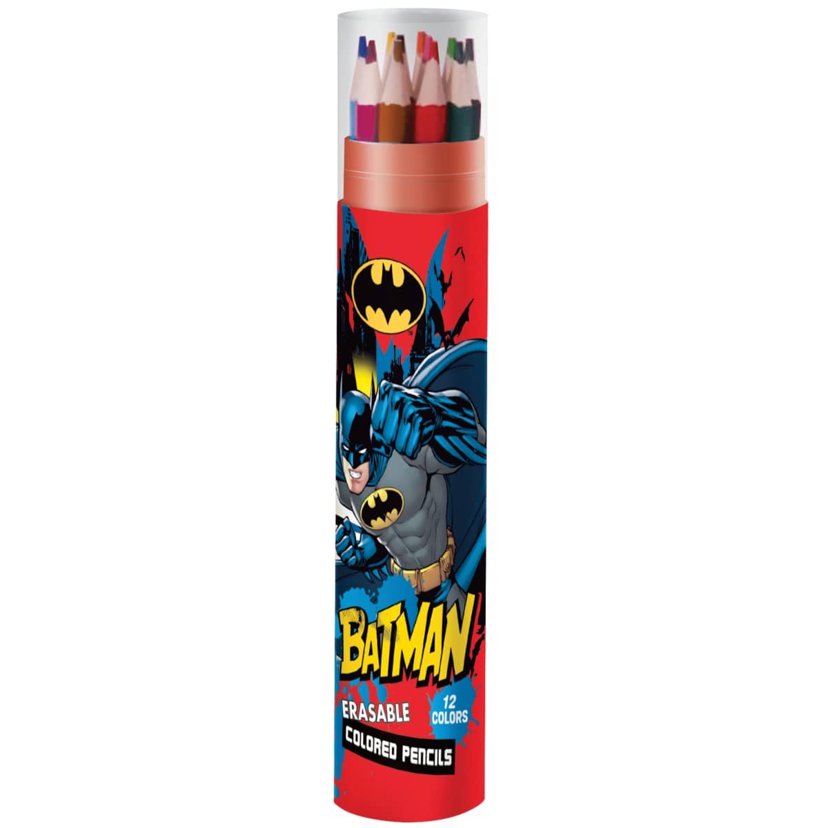DC Batman 12-Piece Color Pencils Set in Tube Boys, 3-4 Years