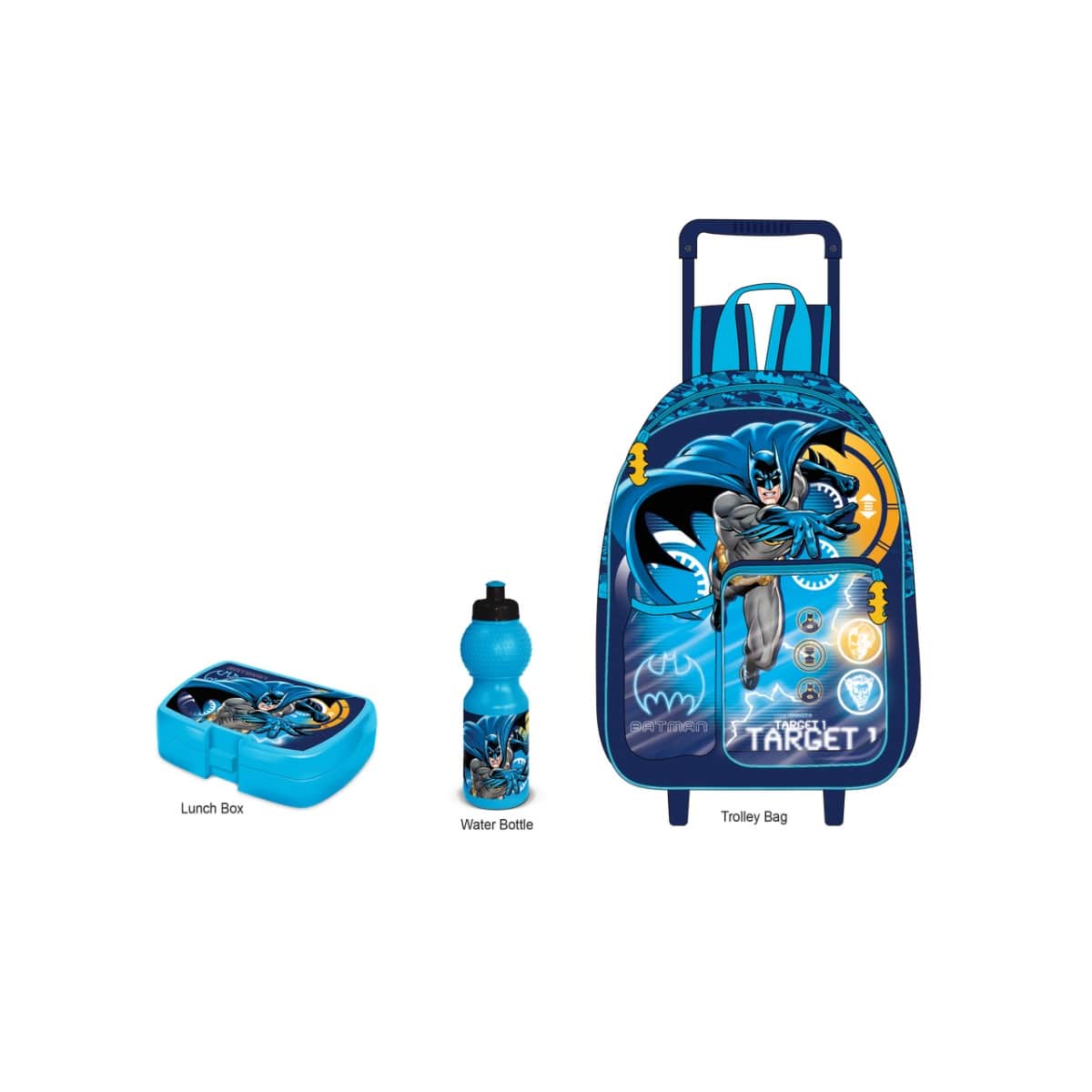 DC Batman Junior 14" 3-in-1 Trolley Bag Set Boys, 3-4 Years