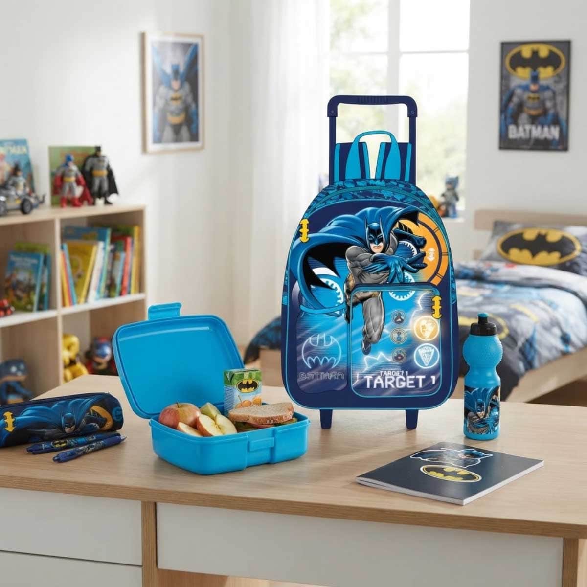 DC Batman Junior 14" 3-in-1 Trolley Bag Set Boys, 3-4 Years