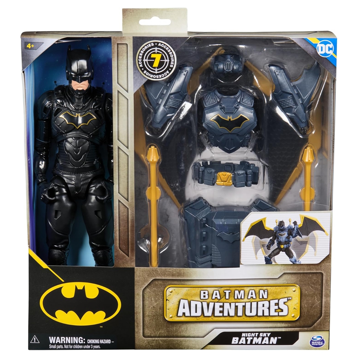 DC Comics 12″ Night Sky Batman Action Figure with Expandable Wings Unisex, 5-7 Years