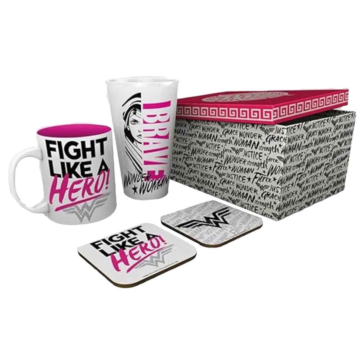Abystyle DC Comics Heros XXL Glass, Mug & 2 Coasters Set