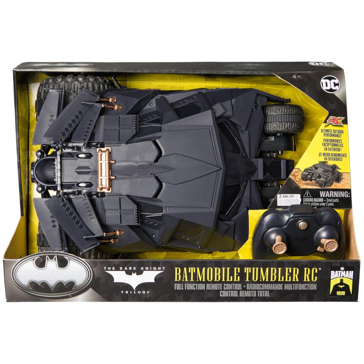 DC Comics The Dark Knight Trilogy Tumbler Batmobile RC Toy Race Car Unisex, 5-7 Years