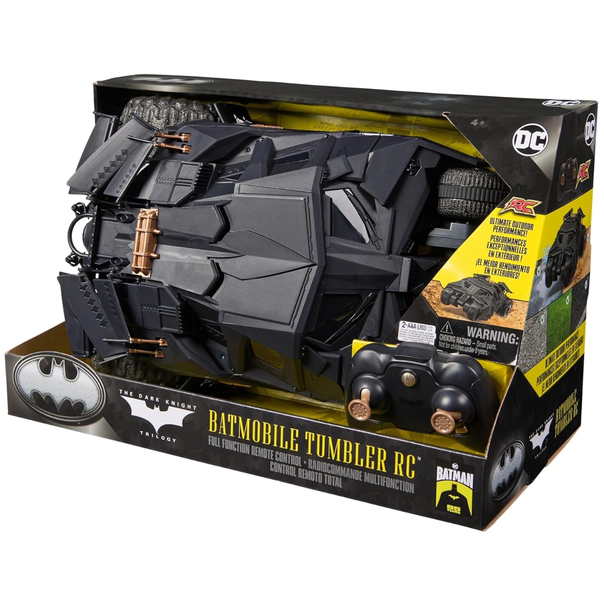 DC Comics The Dark Knight Trilogy Tumbler Batmobile RC Toy Race Car Unisex, 5-7 Years