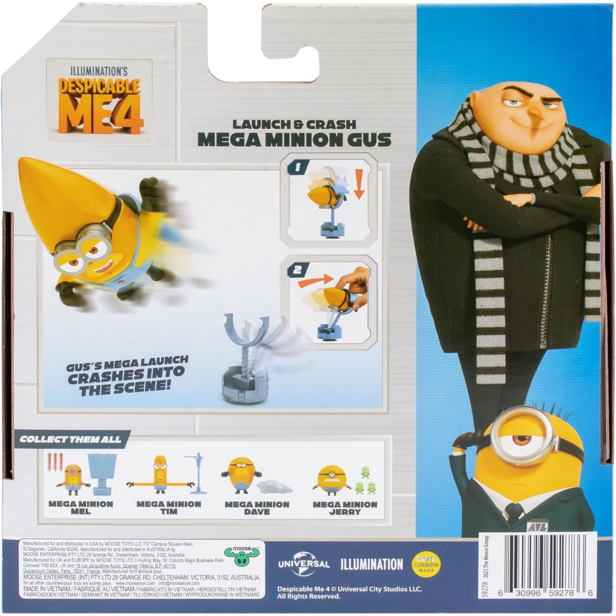Despicable Me 4 Launch & Crash 4″ Mega Minion Gus Playset Unisex, 5-7 Years