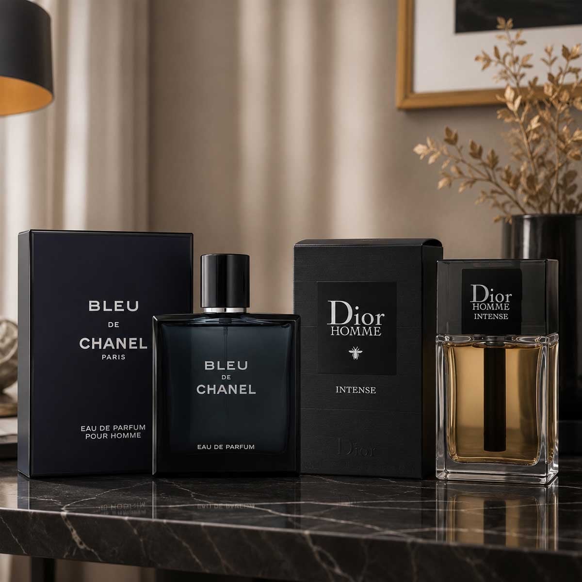 ديور هوم إنتنس مع شانيل بلو دي شانيل باريس عطر أو دو بارفيوم للرجال، باقة