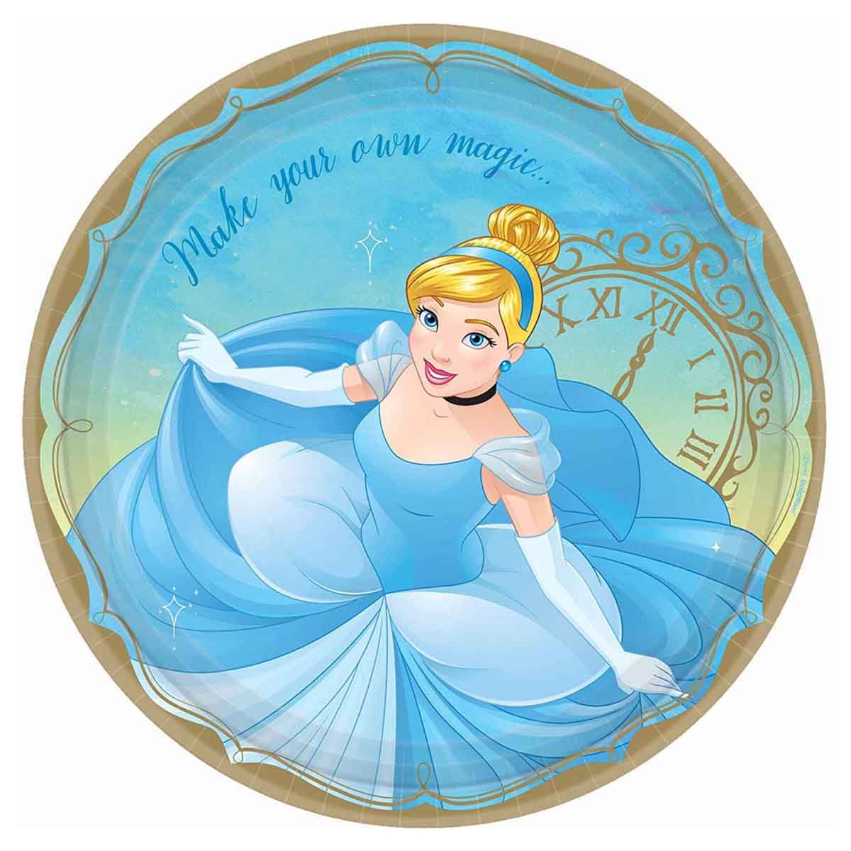 Disney Princess 8-Piece 9" Cinderella Paper Plate Set