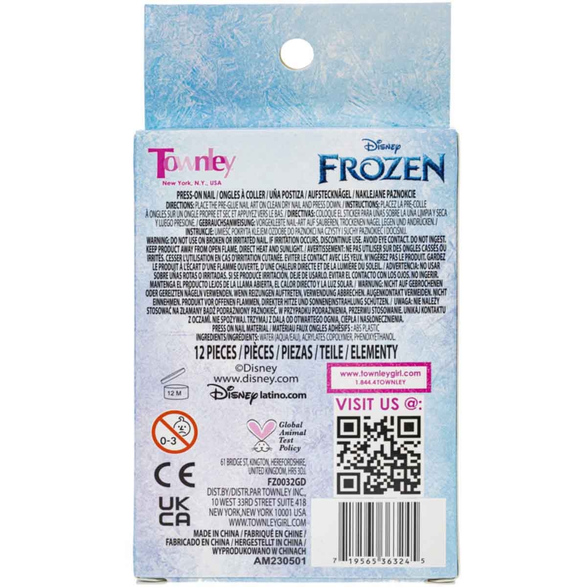 Disney Frozen 12-Piece Press-on-Nails Nail Art Girls, 5-7 Years