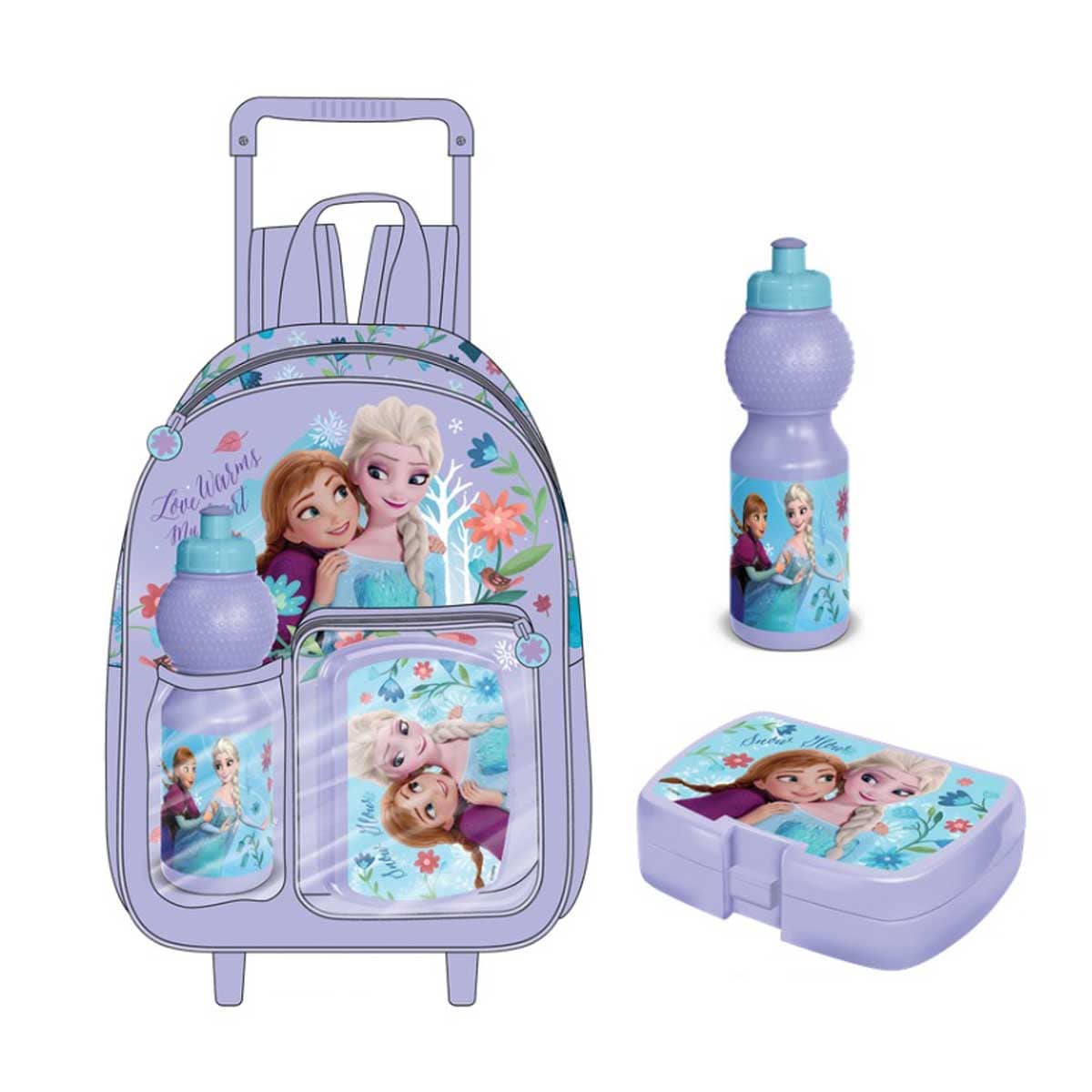Disney Frozen 3-in-1 14" Trolley Bag Set Girls, 3-4 Years