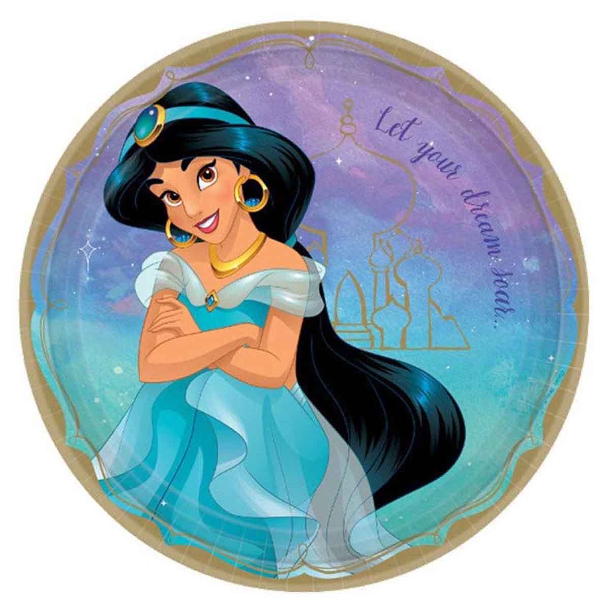 Disney Princess 8-Piece 9" Jasmine Paper Plate Set