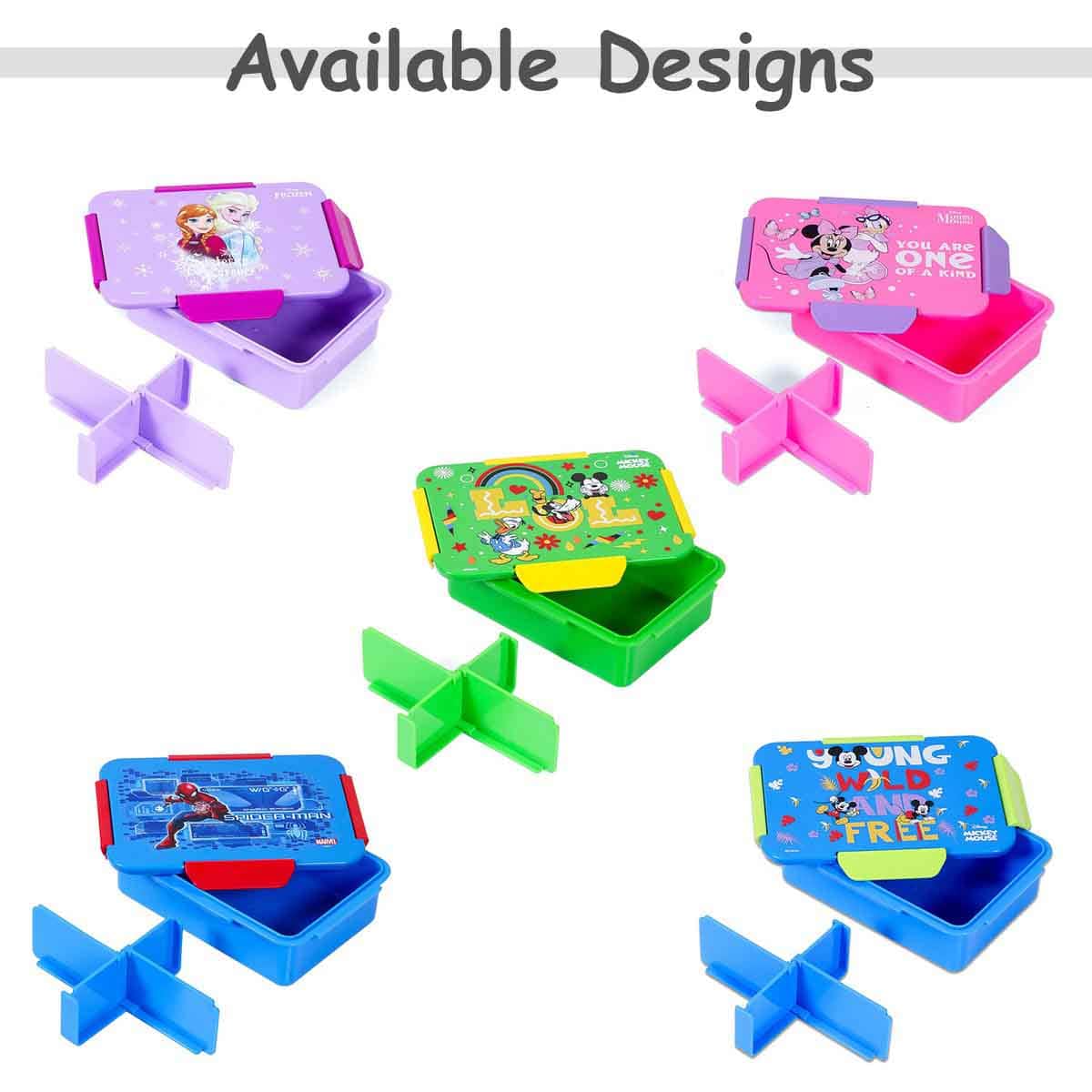 Eazy Kids Disney LOL Mickey Mouse 1/2/3/4-Compartment Convertible Bento Lunch Box