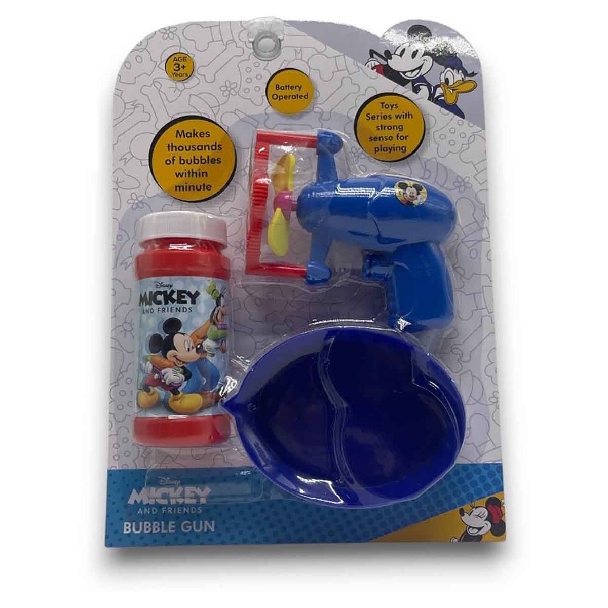 Disney Mickey Mouse Bubble Gun Toy with Bubble Solution & Tray Unisex, 3-4 Years