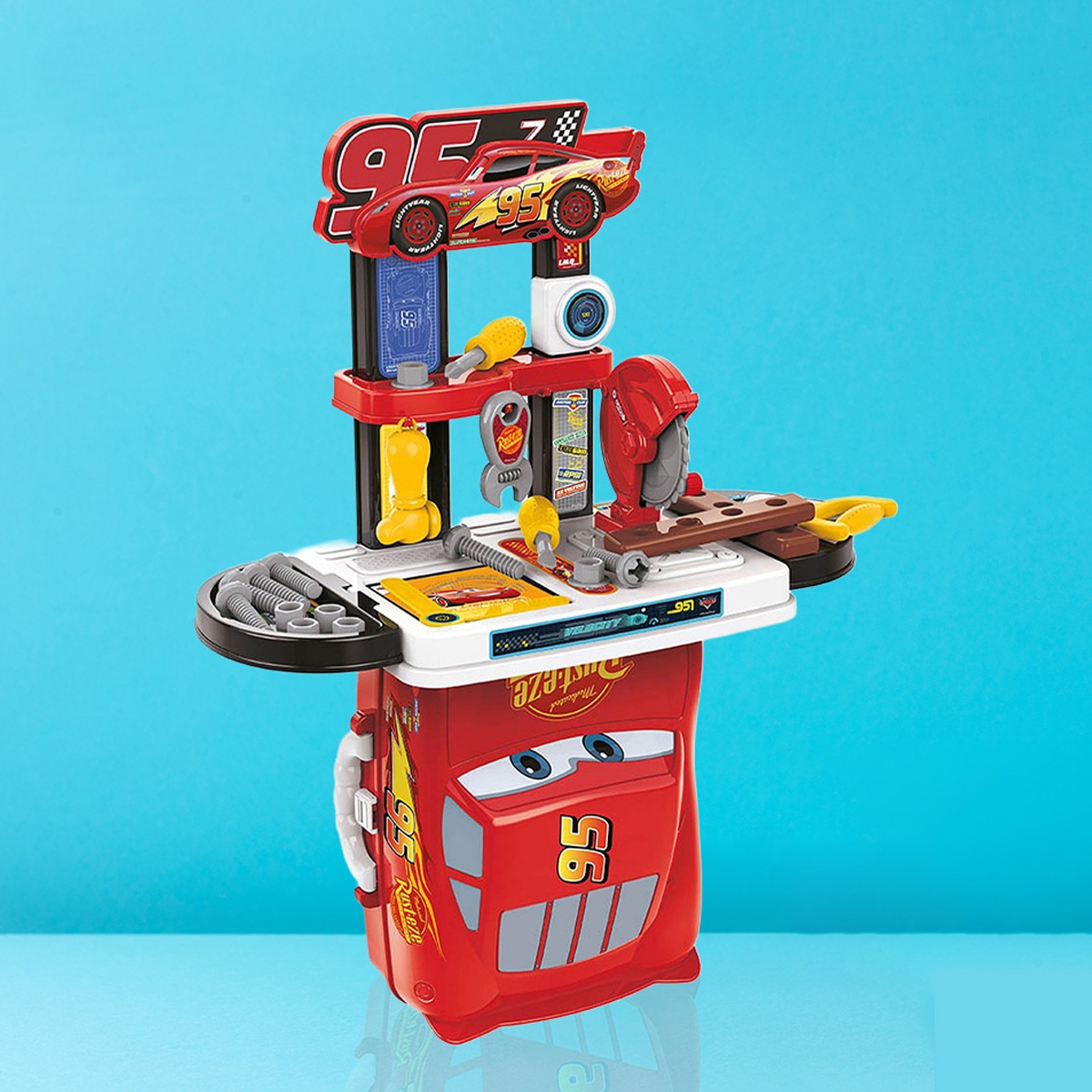 ديزني بيكسار كارز مجموعة أدوات بناء مع حقيبة للأولاد، 3-4 سنوات