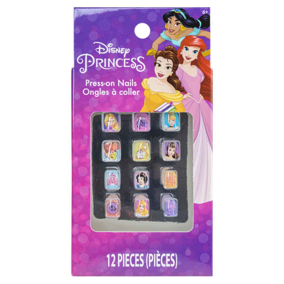 Disney Princess 12-Piece Press-on-Nails Nail Art Girls, 5-7 Years