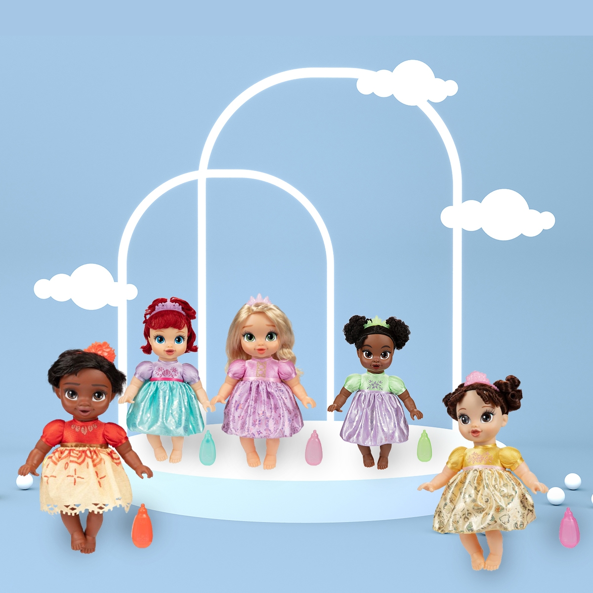 ديزني برينسس دمية بيبي فاخرة منوعة 12 إنش للبنات، 3-4 سنوات