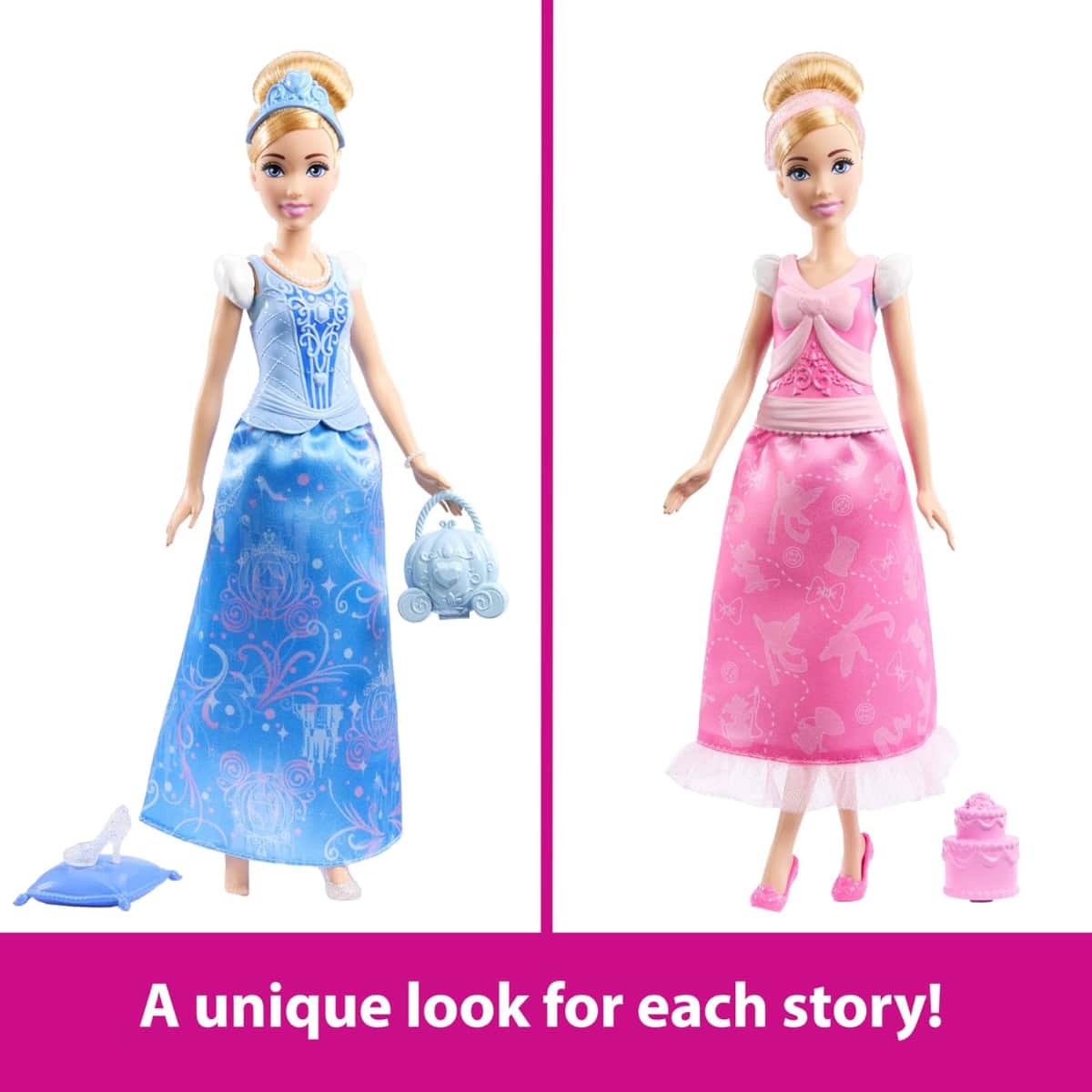 Disney Princess 2-In-1 Stories Cinderella Fashion Doll Girls, 3-4 Years