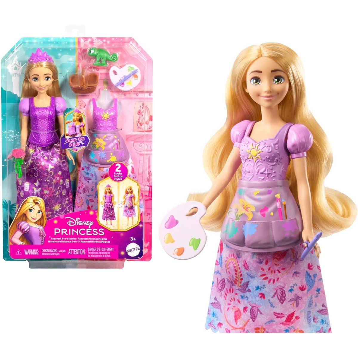Disney Princess 2-In-1 Stories Rapunzel Fashion Doll Girls, 3-4 Years