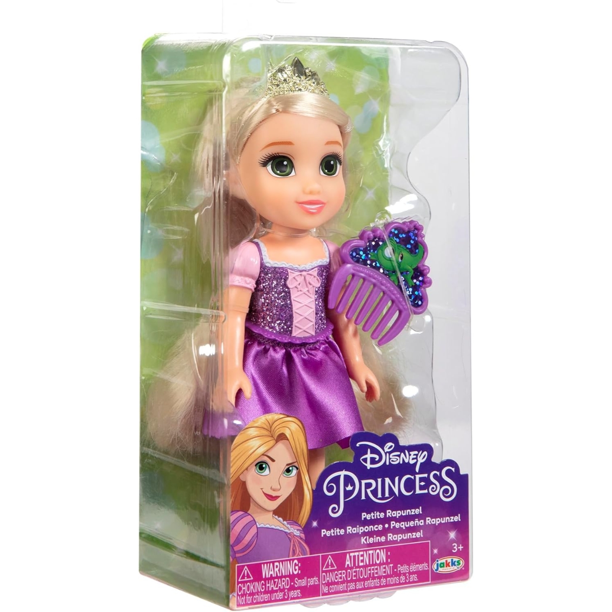 ديزني برينسس دمية بيبي صغيرة مزينة بالجليتر 6 إنش منوعة للبنات، 3-4 سنوات