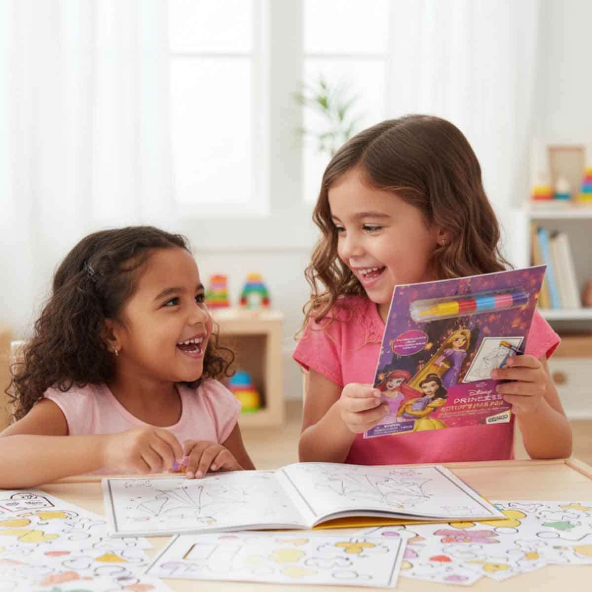 ديزني برينسيس دفتر أنشطة ممتع مع أقلام تكديس للأطفال بعمر 3-4 سنوات